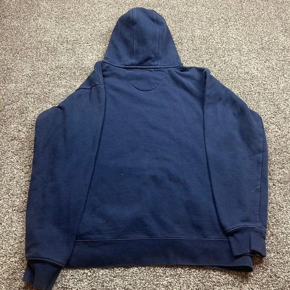 Atlanta Braves Fanatics Hoodie Mens M Navy Blue Pullover MLB Baseball Sweatshirt - Picture 4 of 7